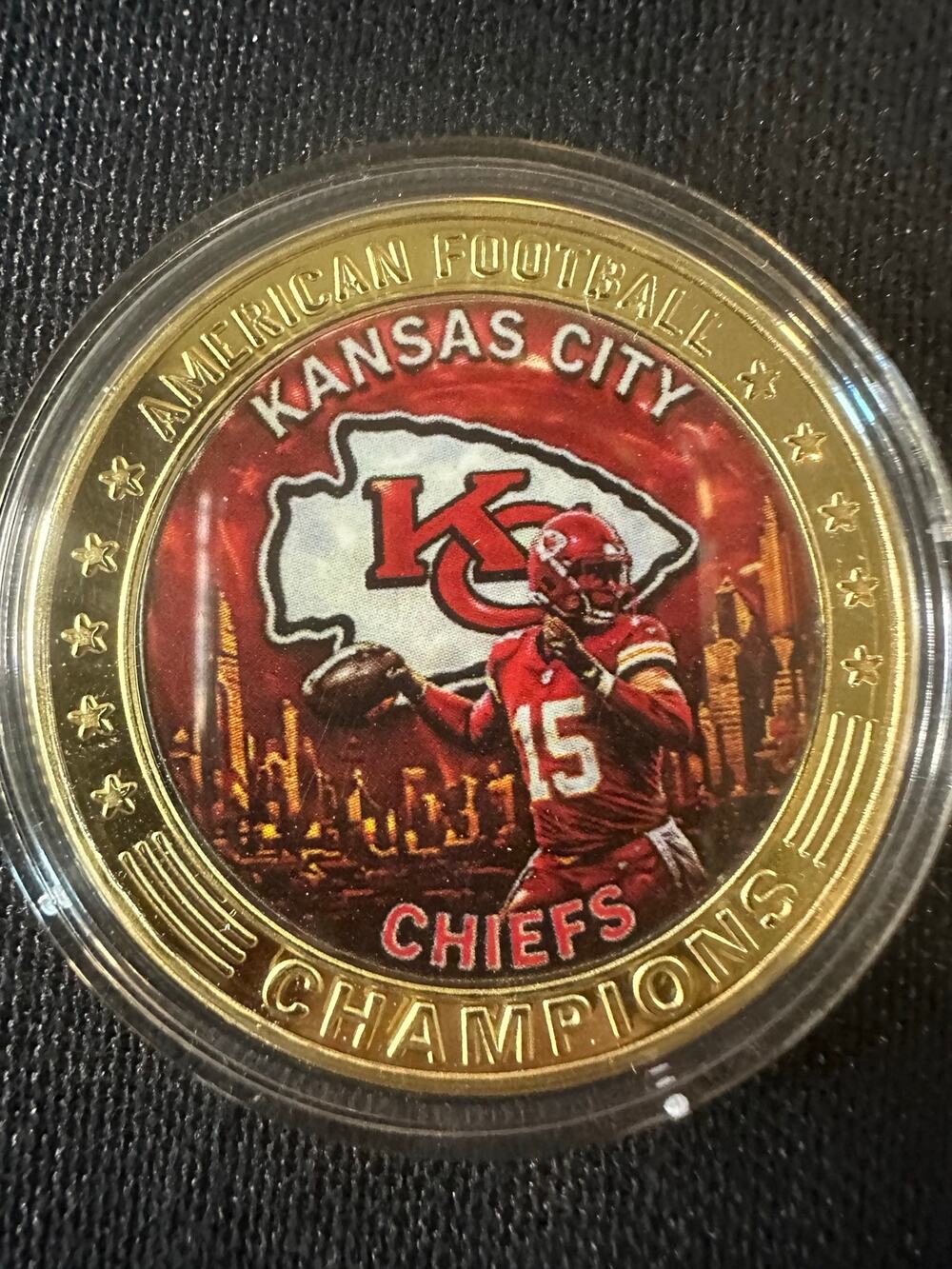 Kansas City Chiefs NFL Collectible Coin Football Helmet Sports Fan Gift